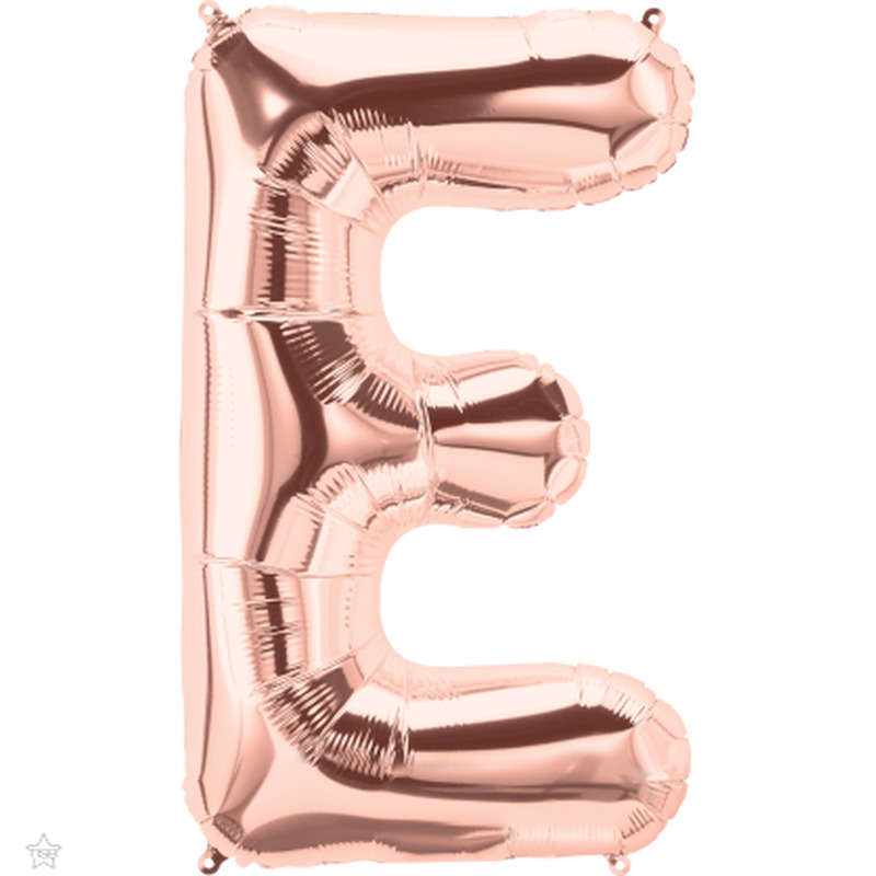 Μπαλόνι Φοιλ Γράμμα  E  Ροζ Χρυσό 34/ 86εκ