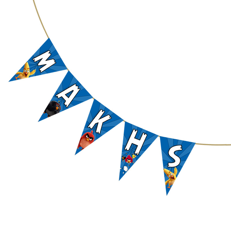 Σημαιάκια με όνομα Angry Birds τρίγωνα