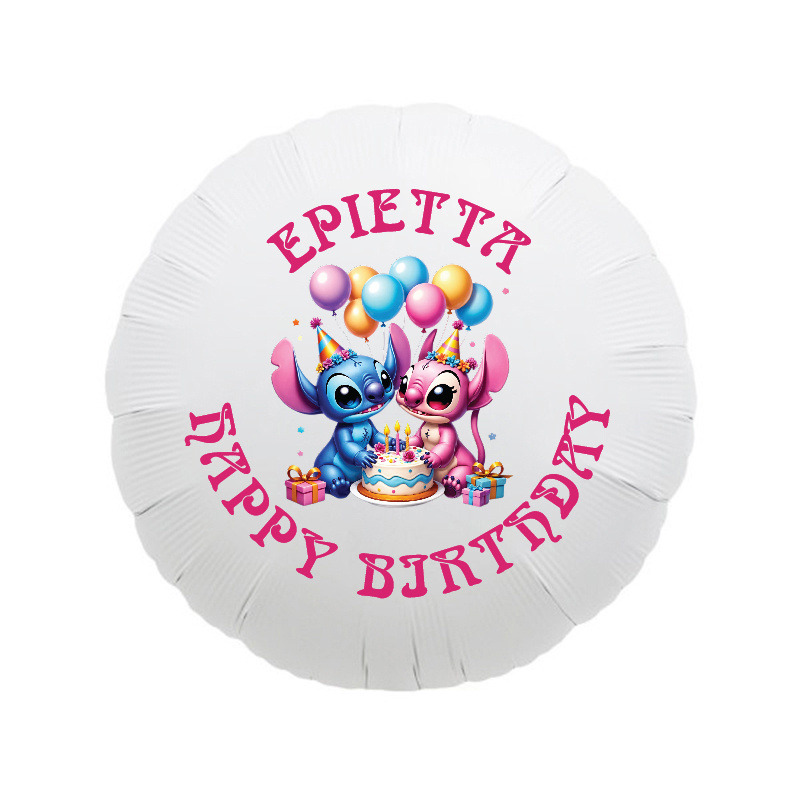 Μπαλόνι Φόιλ Stitch & Angel με όνομα / 43cm
