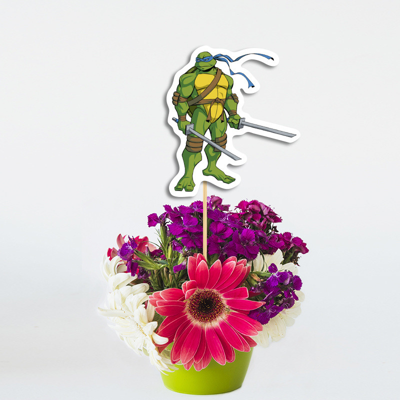 Διακοσμητικό Topper Χελωνονιντζάκια χάρτινο 20cm