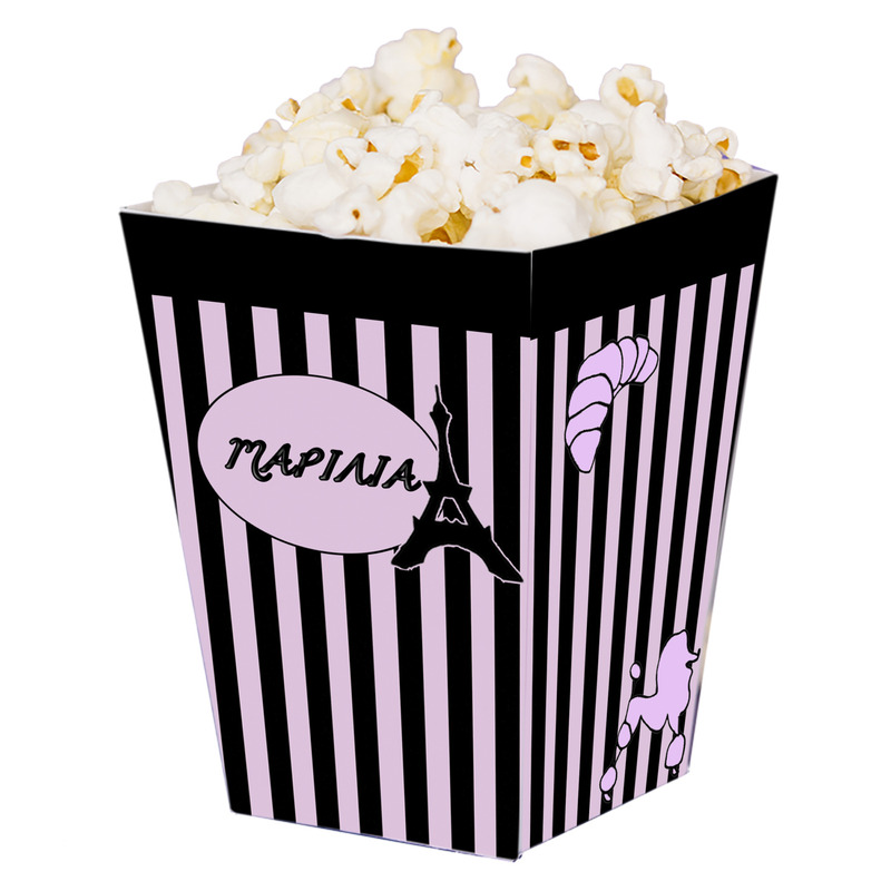 Κουτί Pop Corn με όνομα Paris 15cmx9cmx9cm