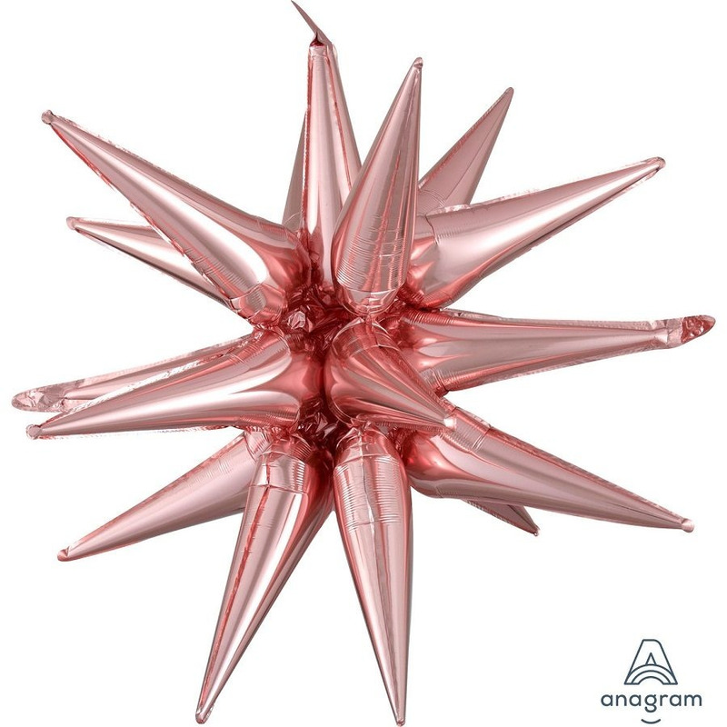 Μπαλόνι Φοιλ Multi Magic Star Ροζ  Χρυσό / 76εκ x 88εκ