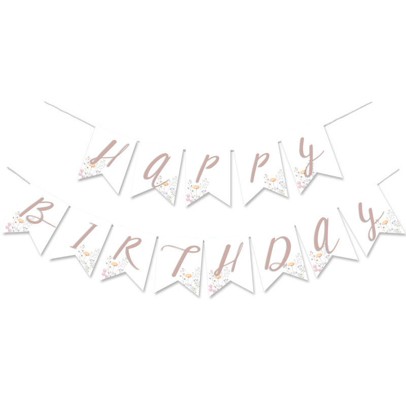 Γιρλάντα Γράμματα Floral Pastel Happy Birthday