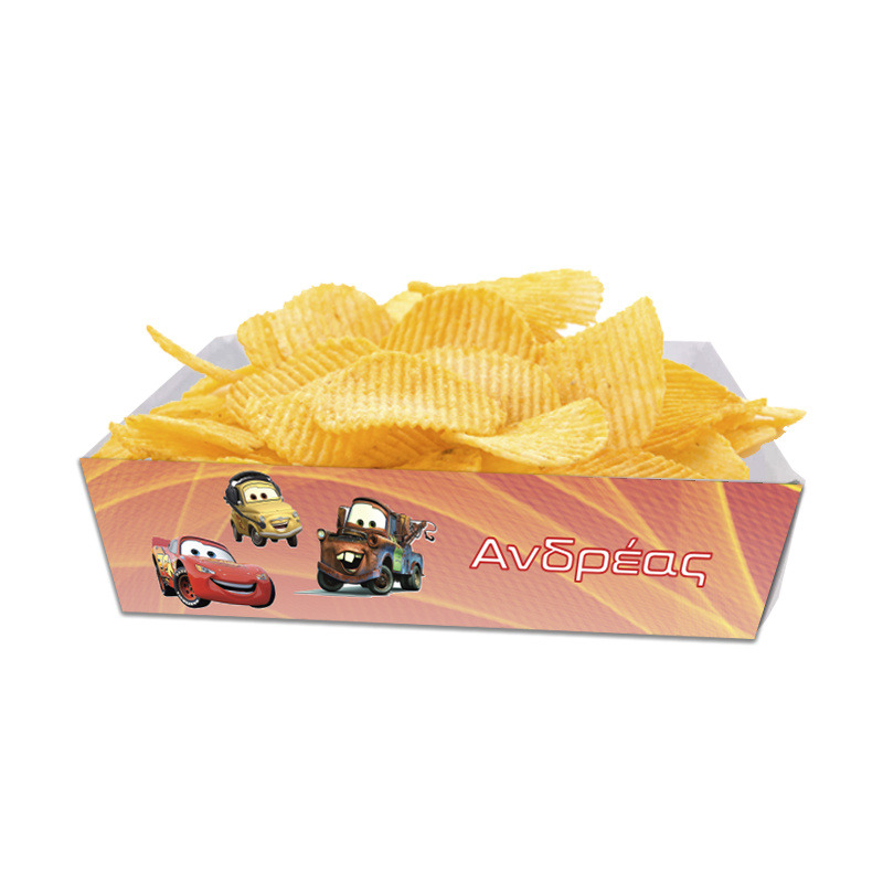 Κουτάκια για πατατάκια McQueen με όνομα 8τμχ/ 15cmx10cmx4cm