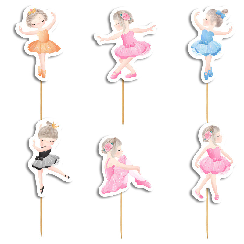 Cupcake toppers Μπαλαρίνα 10cm / 8τμχ