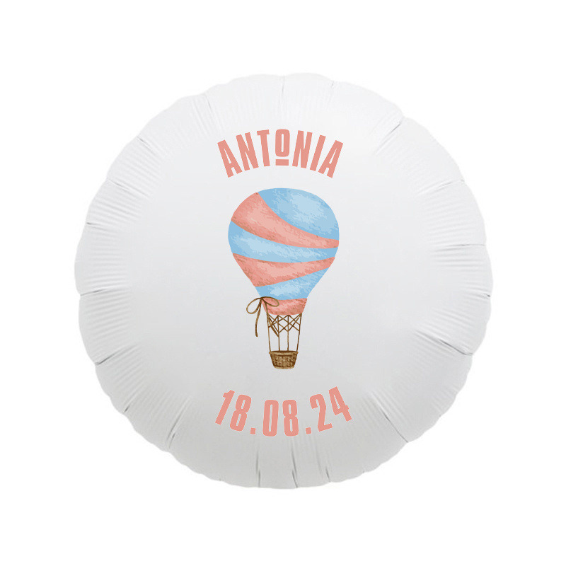 Foil Μπαλόνι για Βάπτιση Αερόστατο με όνομα/43cm