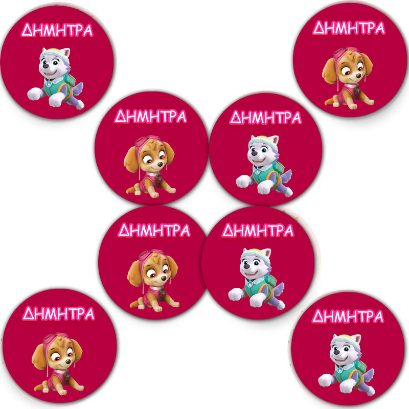 Στρογγυλά αυτοκόλλητα Skye and Everest / 8τμχ