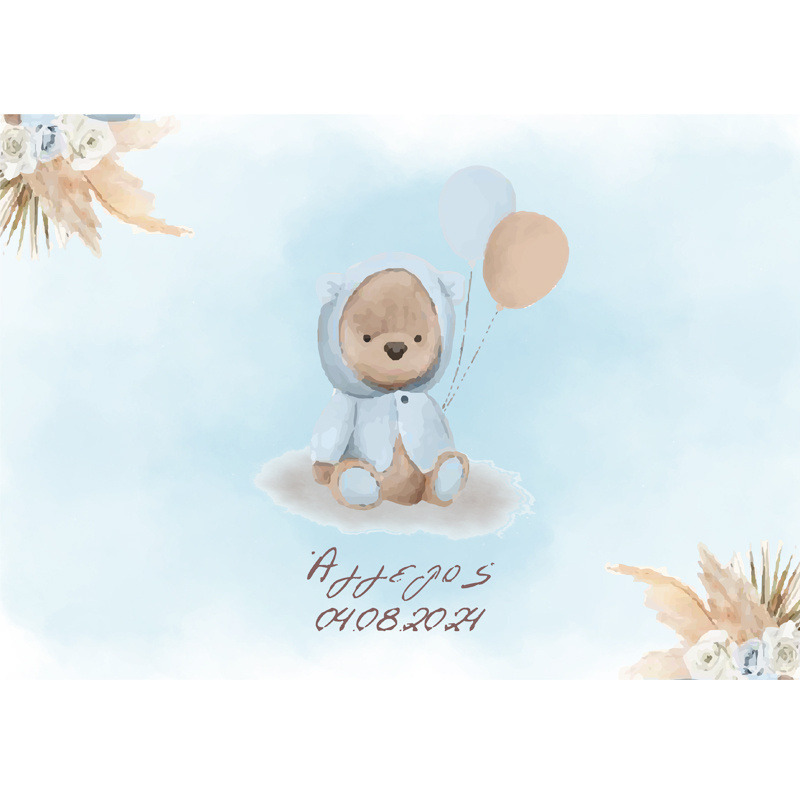 Σουπλά χάρτινο με όνομα Αρκουδάκι για Αγόρι / Α3 (29.7cm * 42cm)