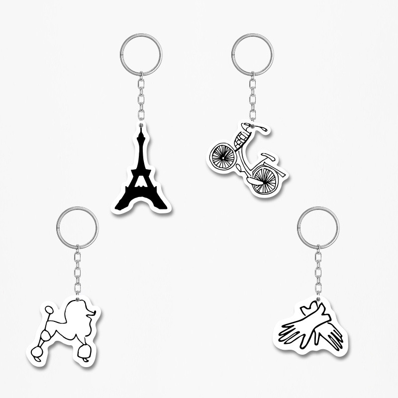 Ξύλινα Μπρελόκ Paris 5cm/ 4τμχ