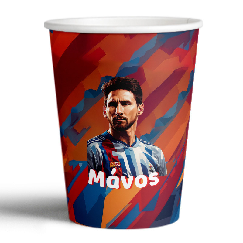 Ποτηράκια χάρτινα με όνομα Messi 250ml/8τμχ