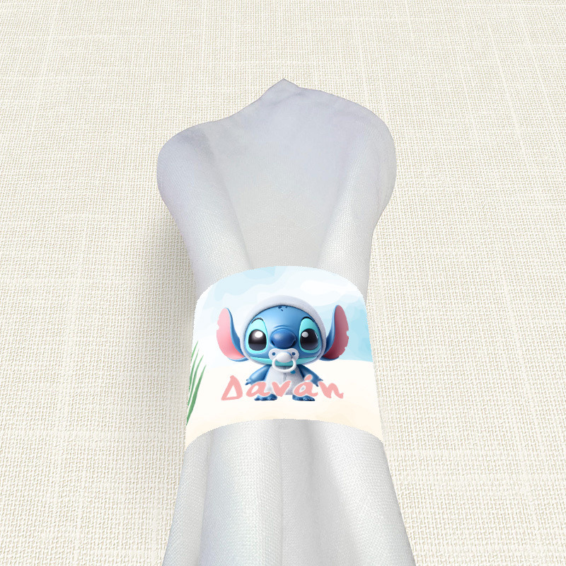 Δαχτυλίδι πετσέτας χάρτινο με όνομα Baby Stitch