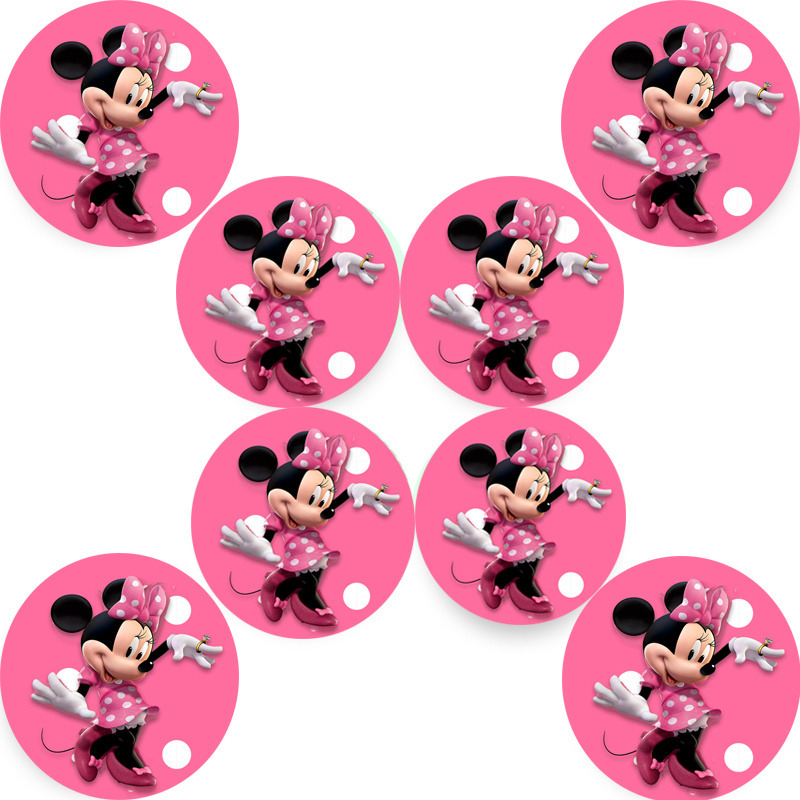 Στρογγυλά αυτοκόλλητα Minnie/8 τμχ