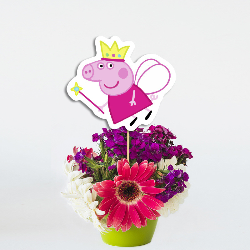 Διακοσμητικό Τοππερ Peppa χάρτινο για τον Μπουφέ/ 20cm