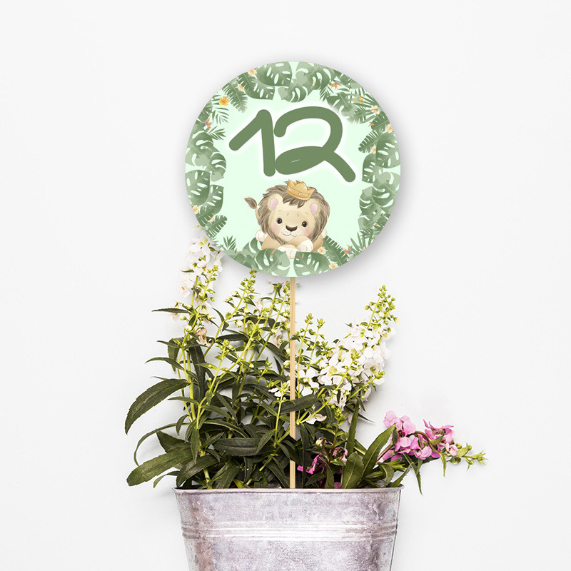 Αρίθμηση τραπεζιού Ζωάκια ζούγκλας κύκλος 13cm