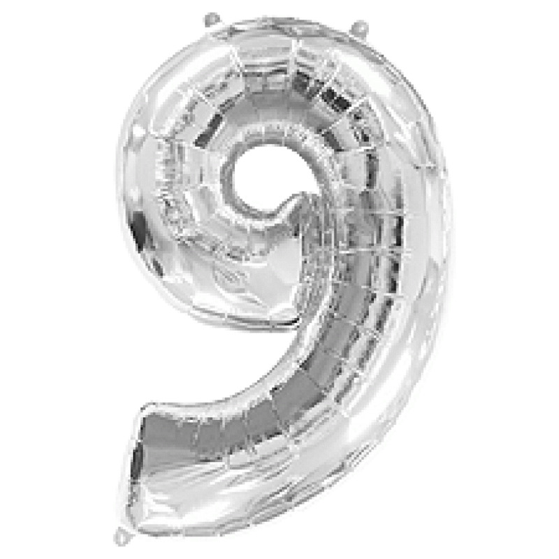 Μπαλόνι Φοιλ Σχήμα Ασημί Νούμερο 9 Ασυσκεύαστο