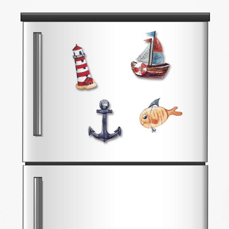 Ξύλινα μαγνητάκια Ναυτικό 5cm/ 4τμχ