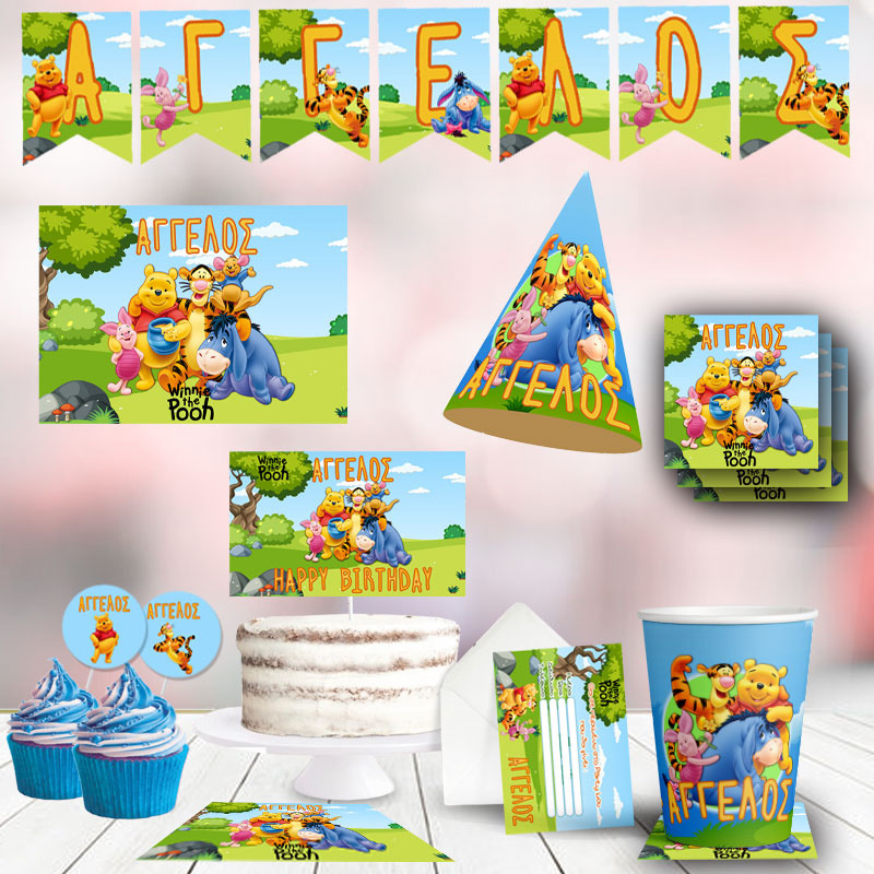 Σετ πάρτυ με όνομα Winnie the Pooh XL / 8 ατόμων