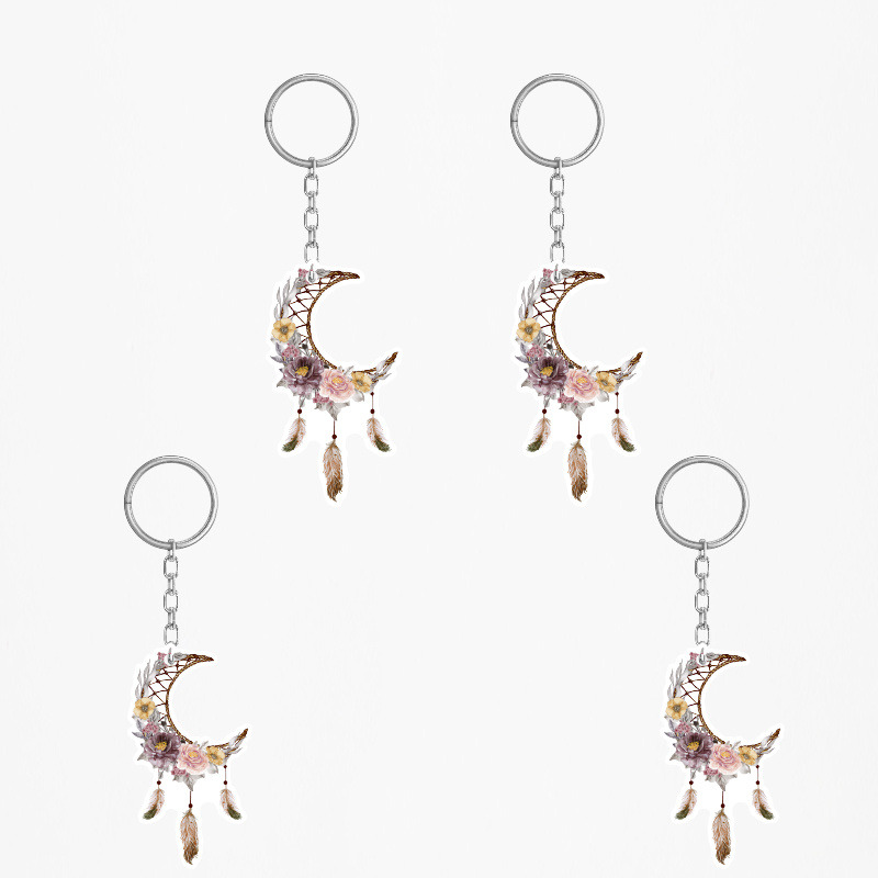 Ξύλινα Μπρελόκ Ονειροπαγίδα Κορίτσι 5cm/ 4τμχ