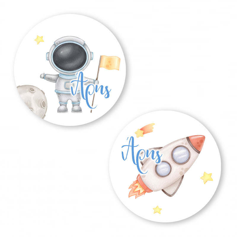 Αυτοκόλλητα με όνομα Αστροναύτης / 2τμχ