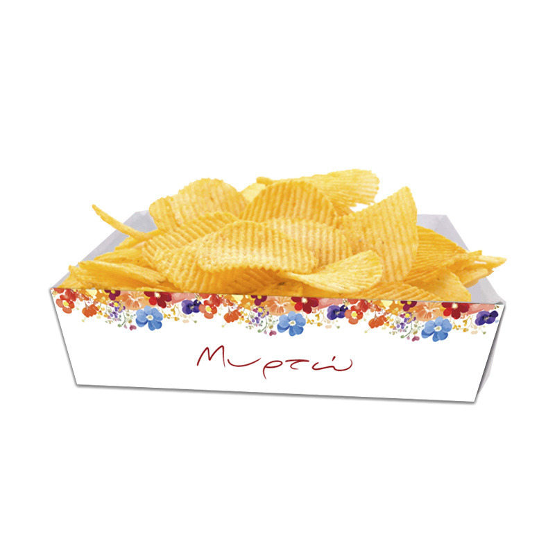 Κουτάκια για πατατάκια Floral με όνομα 8τμχ/ 15cmx10cmx4cm