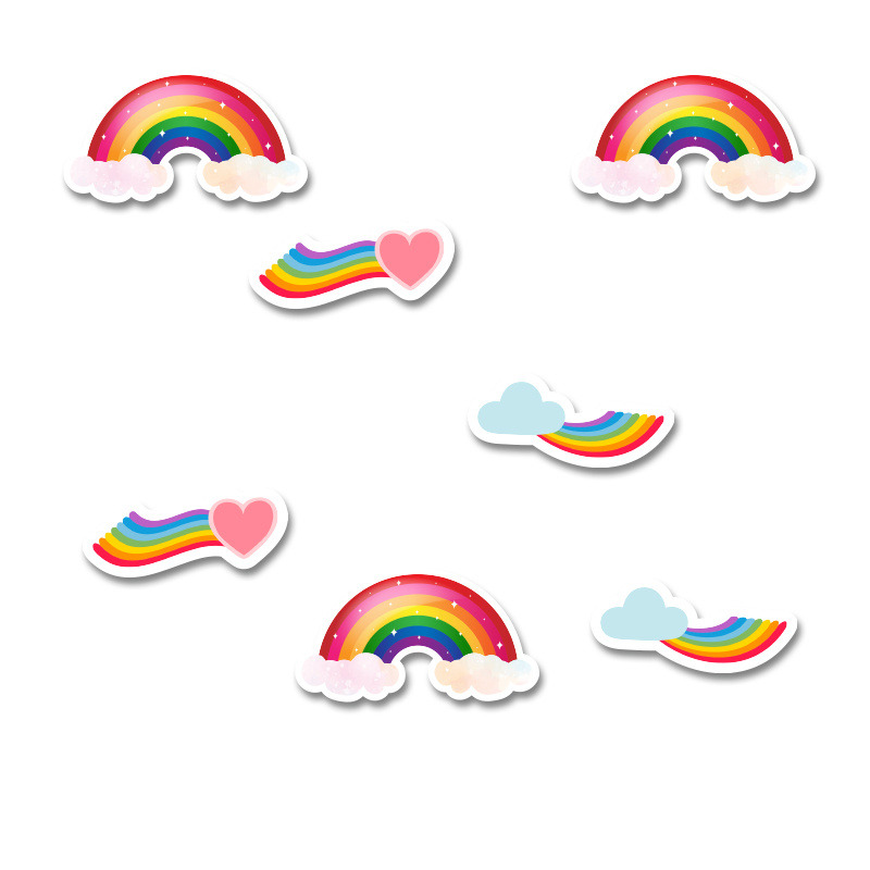 Αυτοκόλλητα Rainbow 5cm / 8τμχ