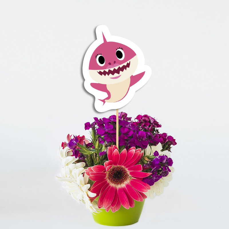 Topper Διακοσμητικό Baby Shark χάρτινο/ 20cm