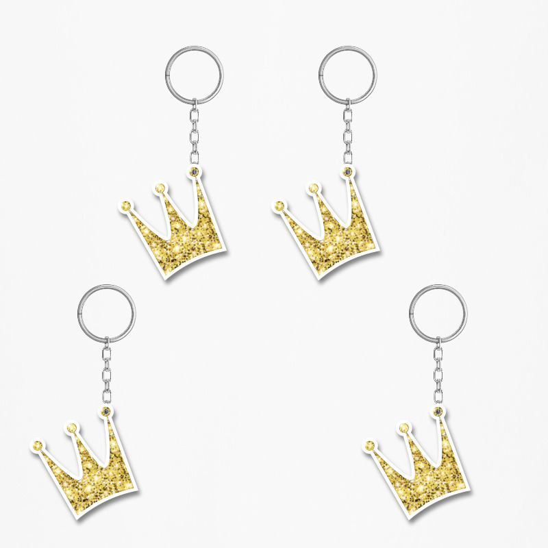 Ξύλινα Μπρελόκ Κορώνα 5cm/ 4τμχ