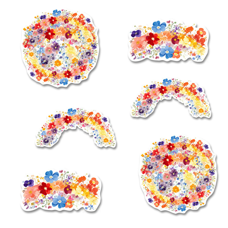 Αυτοκόλλητα Floral 10cm / 8τμχ