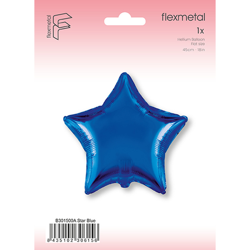 Μπαλόνι Φοιλ 18 Αστέρι/star  Μπλε 46 εκ - Συσκευασμένο