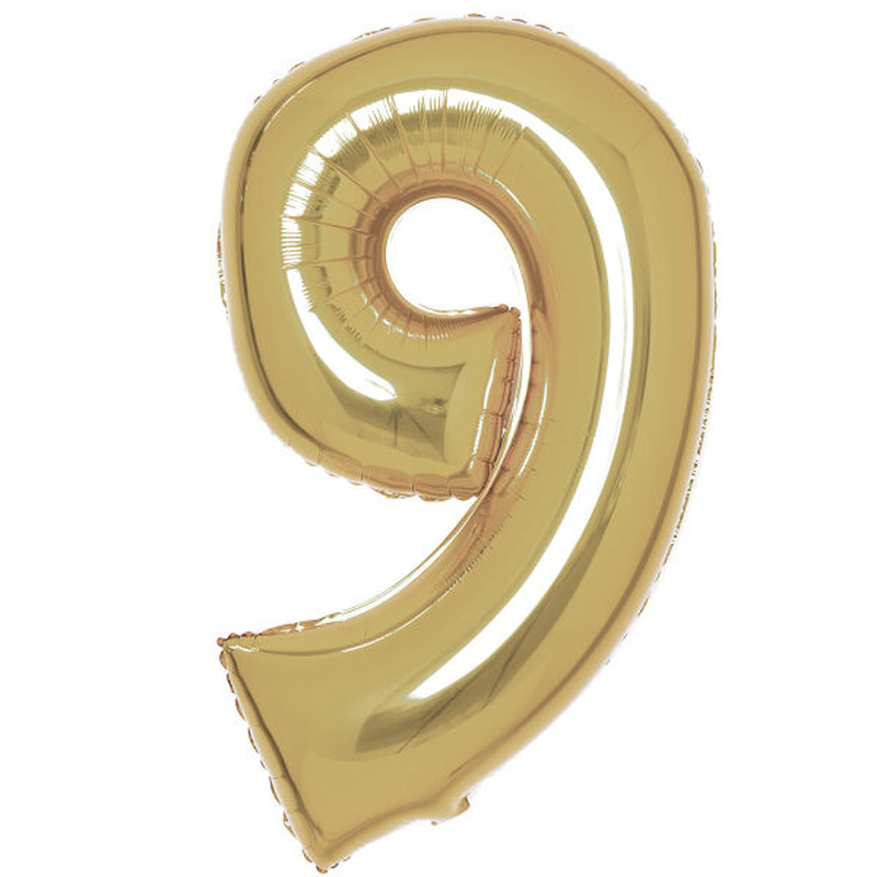 Μπαλόνι Φοιλ Νούμερο  9 Λευκόχρυσο - White Gold / 86 εκ