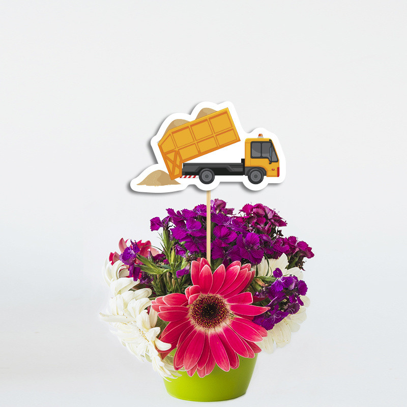 Διακοσμητικό Topper Φορτηγά χάρτινο 20cm