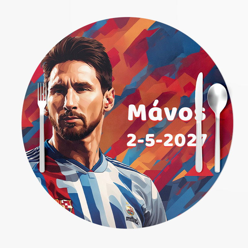 Σουπλά Χάρτινα στρογγυλά με όνομα Messi 27cm