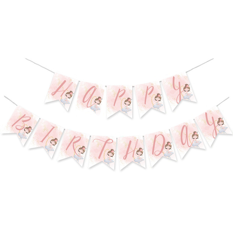 Γιρλάντα Γράμματα Μπαλαρίνα Pastel Happy Birthday