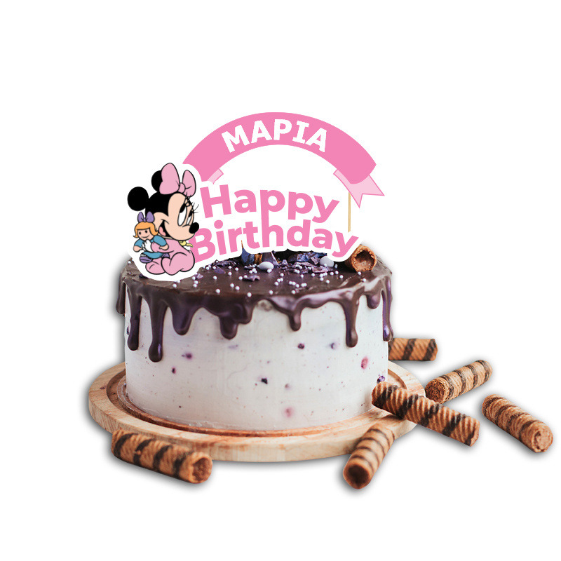Topper Τούρτας Baby Minnie με όνομα