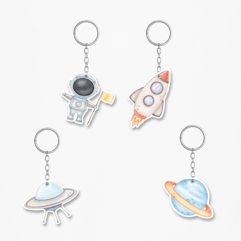 Ξύλινα Μπρελόκ Αστροναύτης 5cm/ 4τμχ