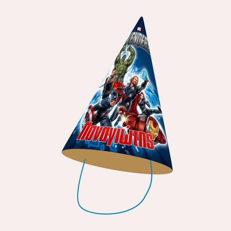Καπελάκια πάρτυ με όνομα Avengers / 8τμχ
