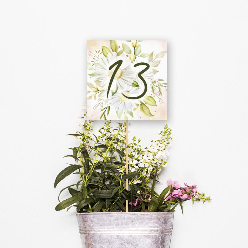 Αρίθμηση τραπεζιού Μαργαρίτα τετράγωνο