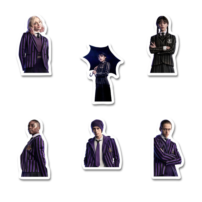 Αυτοκόλλητα Wednesday 5cm / 8τμχ