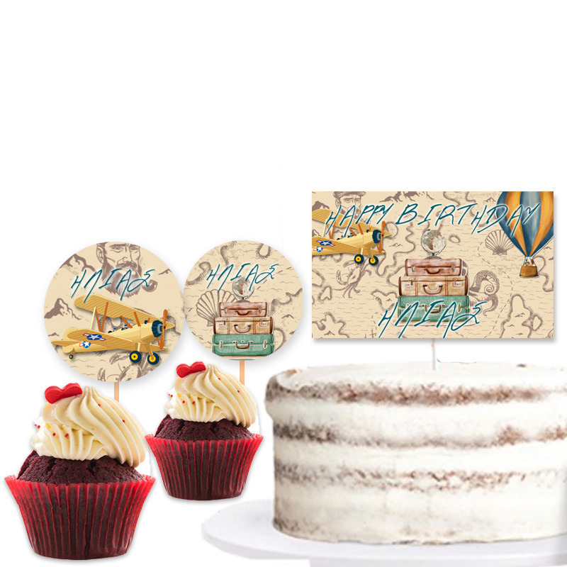 Διακόσμηση τούρτας Ταξίδια & cupcake toppers