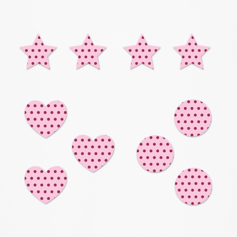 Ξύλινα διακοσμητικά Ελεφαντάκι για Κορίτσι Pattern mix/ 10τμχ(2cm)