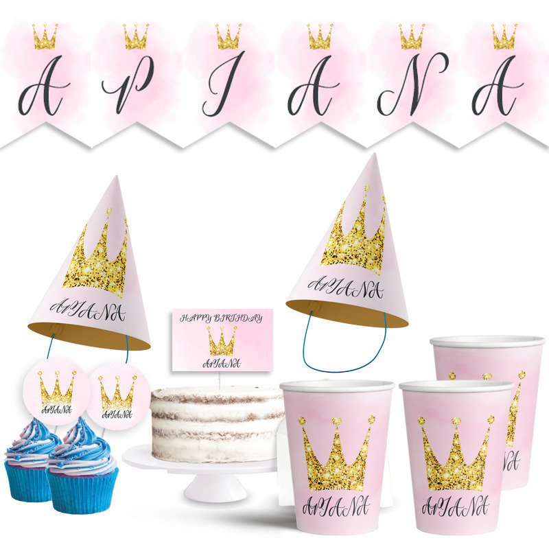 Σετ πάρτυ με όνομα Κορώνα / 8 ατόμων