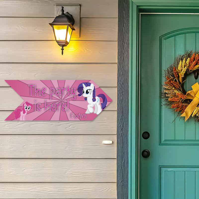 Ξύλινη Πινακίδα My Little Pony με όνομα βελάκι/40cm*15cm