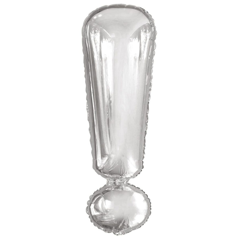 Μπαλόνι Φοιλ Σχήμα Σύμβολο ! Ασημί / Θαυμαστικό