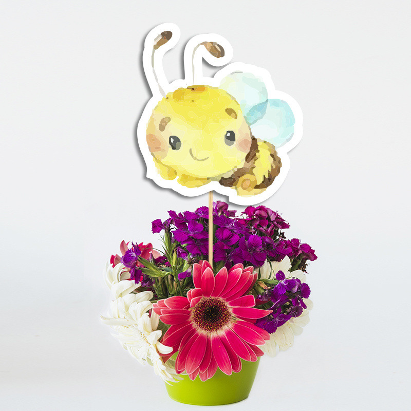 Διακοσμητικό Topper Μέλισσα χάρτινο 20cm