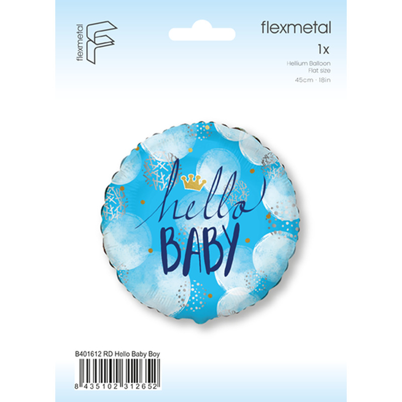 Μπαλόνι Φοιλ 18  Hello Baby Boy  / 46 εκ - Συσκευασμένο