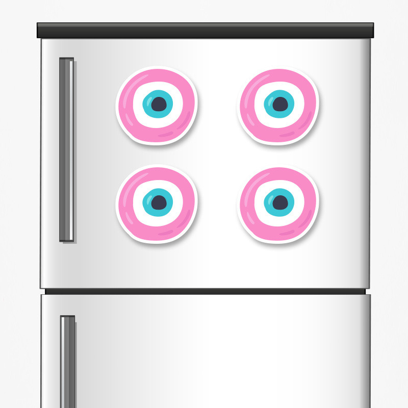 Ξύλινα μαγνητάκια Μάτι Κορίτσι 5cm/ 4τμχ