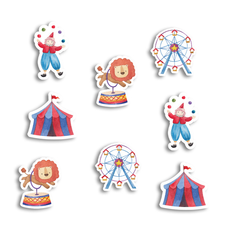 Αυτοκόλλητα Τσίρκο 10cm / 8τμχ