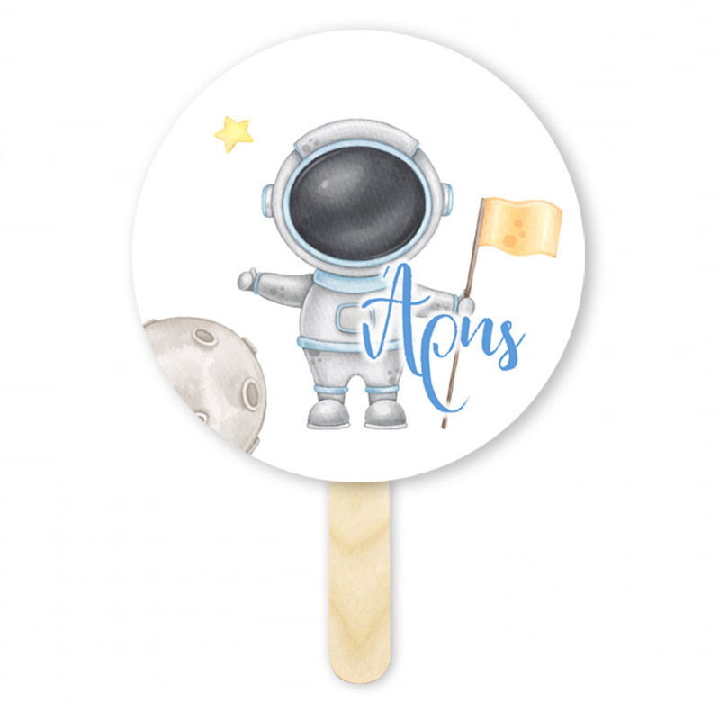 Βεντάλια Χάρτινη με όνομα Αστροναύτης κύκλος