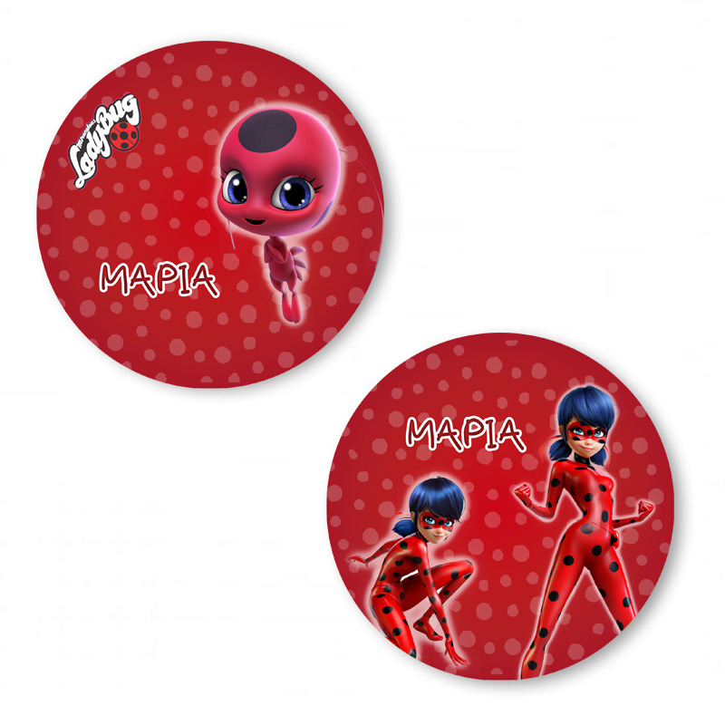 Αυτοκόλλητα με όνομα Miraculous LadyBug / 2τμχ