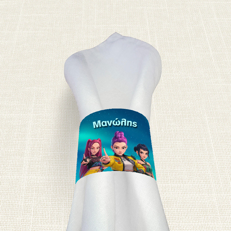 Δαχτυλίδι πετσέτας χάρτινο με όνομα K-Pop Demon Hunters